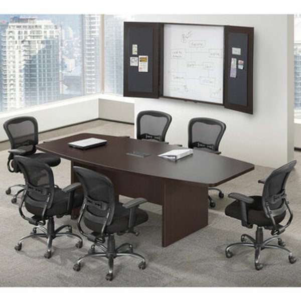 Officesource Boat Shaped Conference Table with Slab Base PL235CG